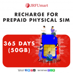 Recharge 50GB 365days：Prepaid physical SIM only