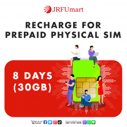 Recharge 30GB8days：Prepaid physical SIM only