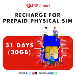 Recharge 30GB31days：Prepaid physical SIM only