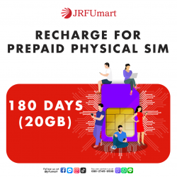 Recharge 20GB180days：Prepaid physical SIM only