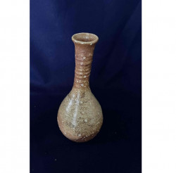 自然釉ツル首花入(Shizenyu Tsurukubi Hanaire) / Natural glaze crane neck flower vase【③】