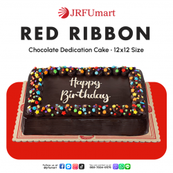 Red Ribbon Chocolate Dedication Cake 12X12 size