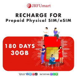 Recharge 30GB 180days：Prepaid physical SIM/eSIM