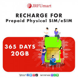 Recharge 20GB 365days：Prepaid physical SIM/eSIM