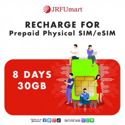 Recharge 30GB8days：Prepaid physical SIM/eSIM