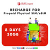 Recharge 30GB8days：Prepaid physical SIM/eSIM