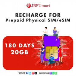 Recharge 20GB180days：Prepaid physical SIM/eSIM